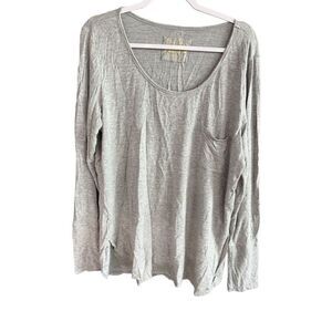 Lilly Pulitzer Womens Grey Luxletic Scoop Neck Long Sleeve Top Size XL